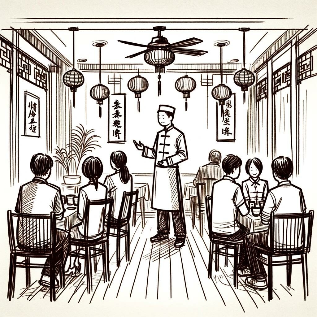 parler chinois dans un restaurant