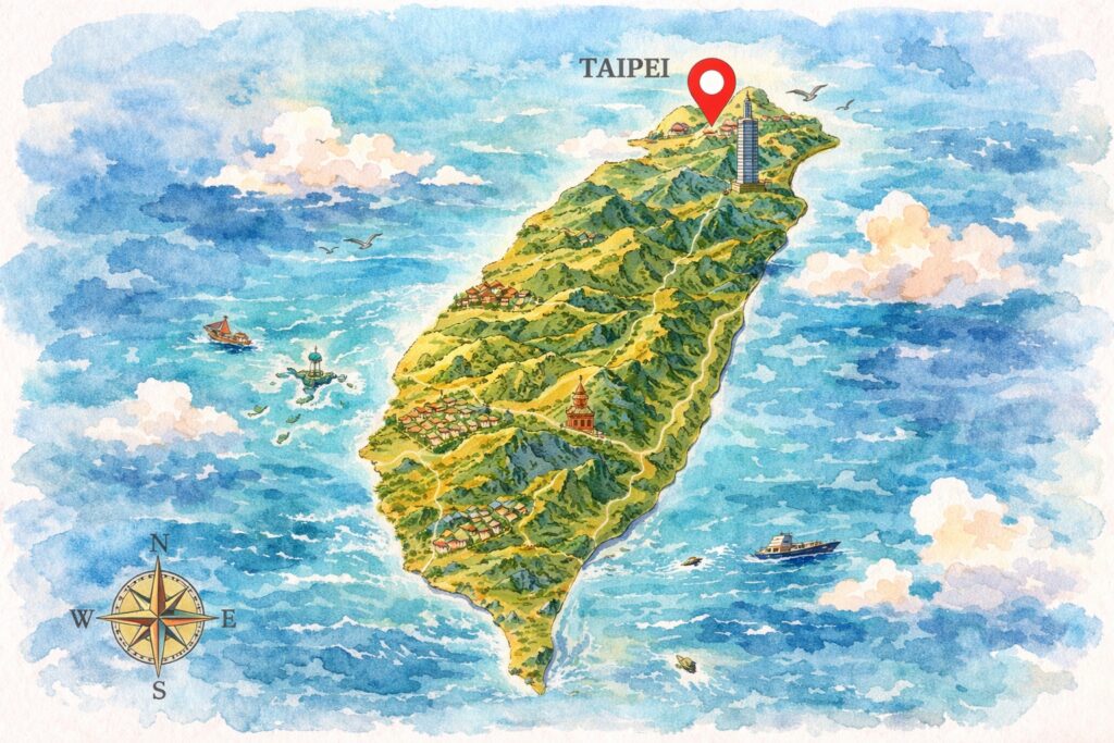 Carte_Taiwan_aquarelle_Taipei_16_9