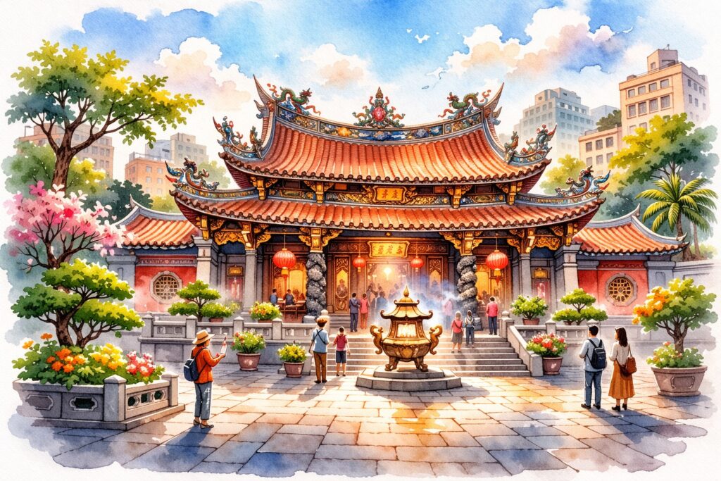 Temple_Longshan_aquarelle