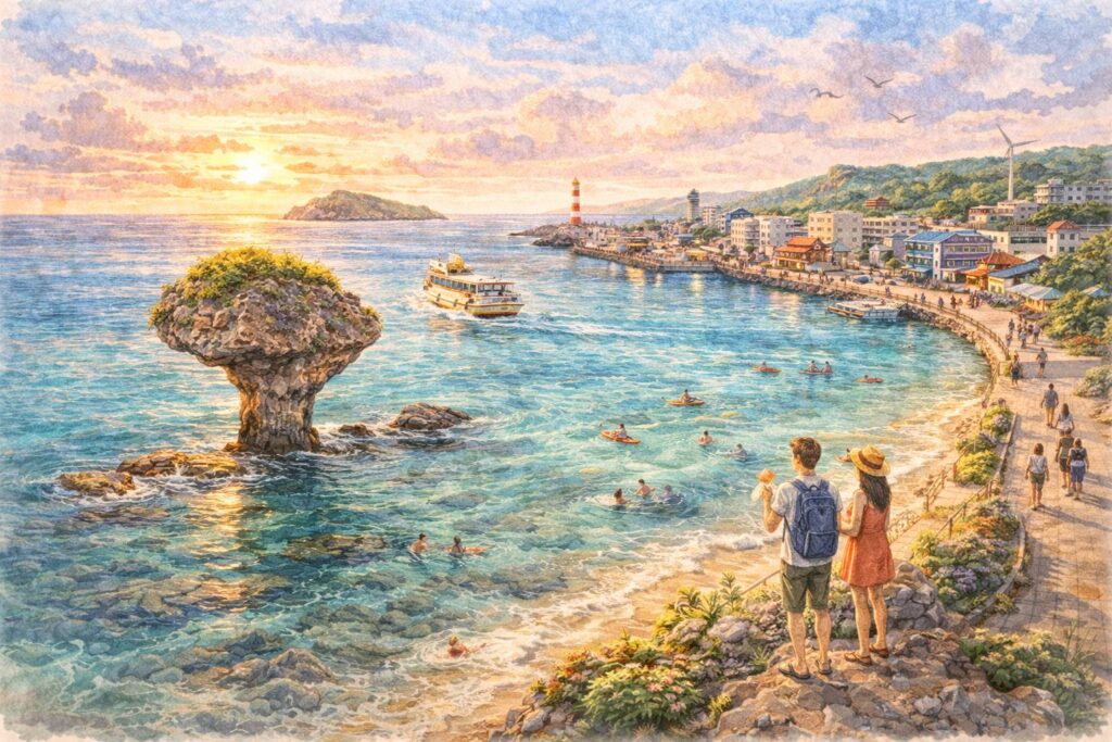 Xiao_Liuqiu_ile_aux_tortues_aquarelle_16_9_light