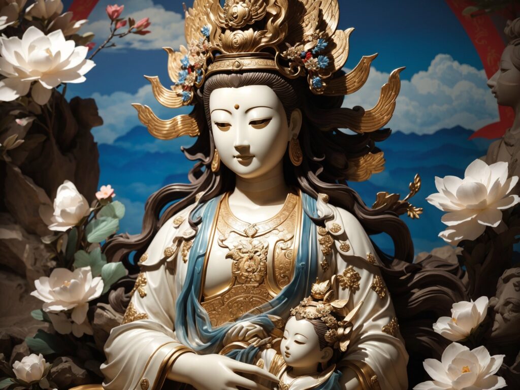 Déesse de la miséricorde et de la compassion, Guanyin (观音菩萨 - guān yīn pú sà) est l’une des divinités chinoises les plus populaires de l’Asie du Sud-Est.
