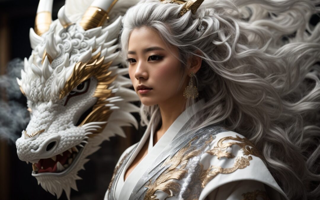 Dragons chinois blanc
