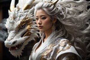Dragons chinois blanc
