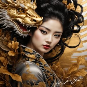 dragon chinois jaune