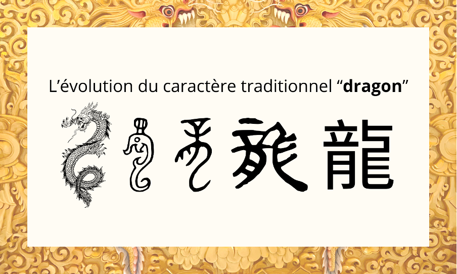 Evolution du caracteres du dragon en chinois