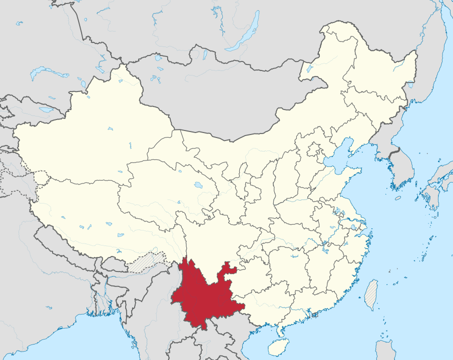 Carte du Yunnan en Chine