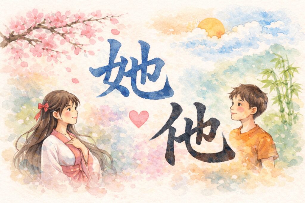 Pronom personnel ta1 en chinois