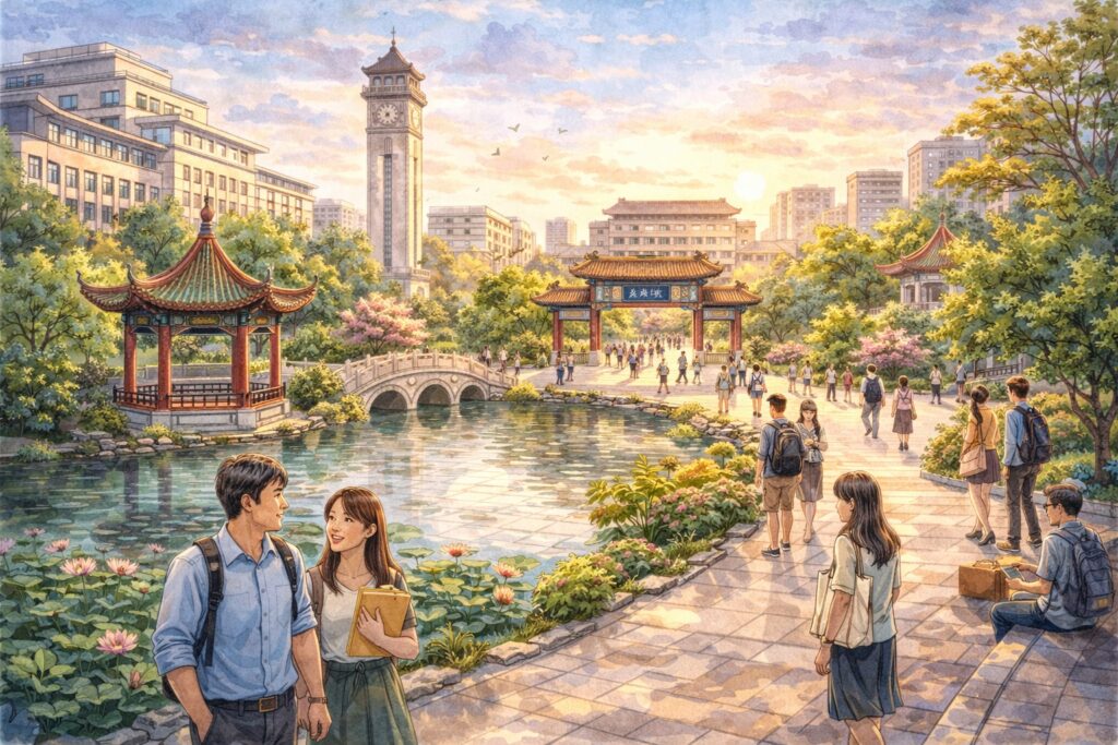 campus_universite_chinoise_aquarelle